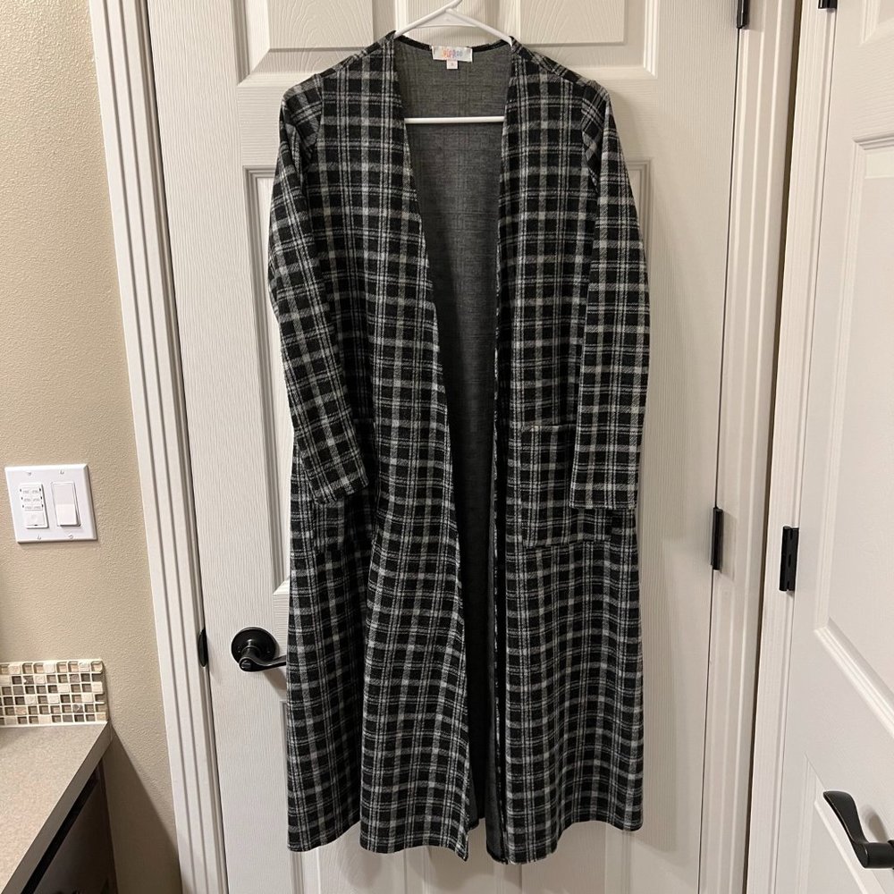 LuLaRoe Sarah Black and White Cardigan/Duster - Size S - Only Worn Once